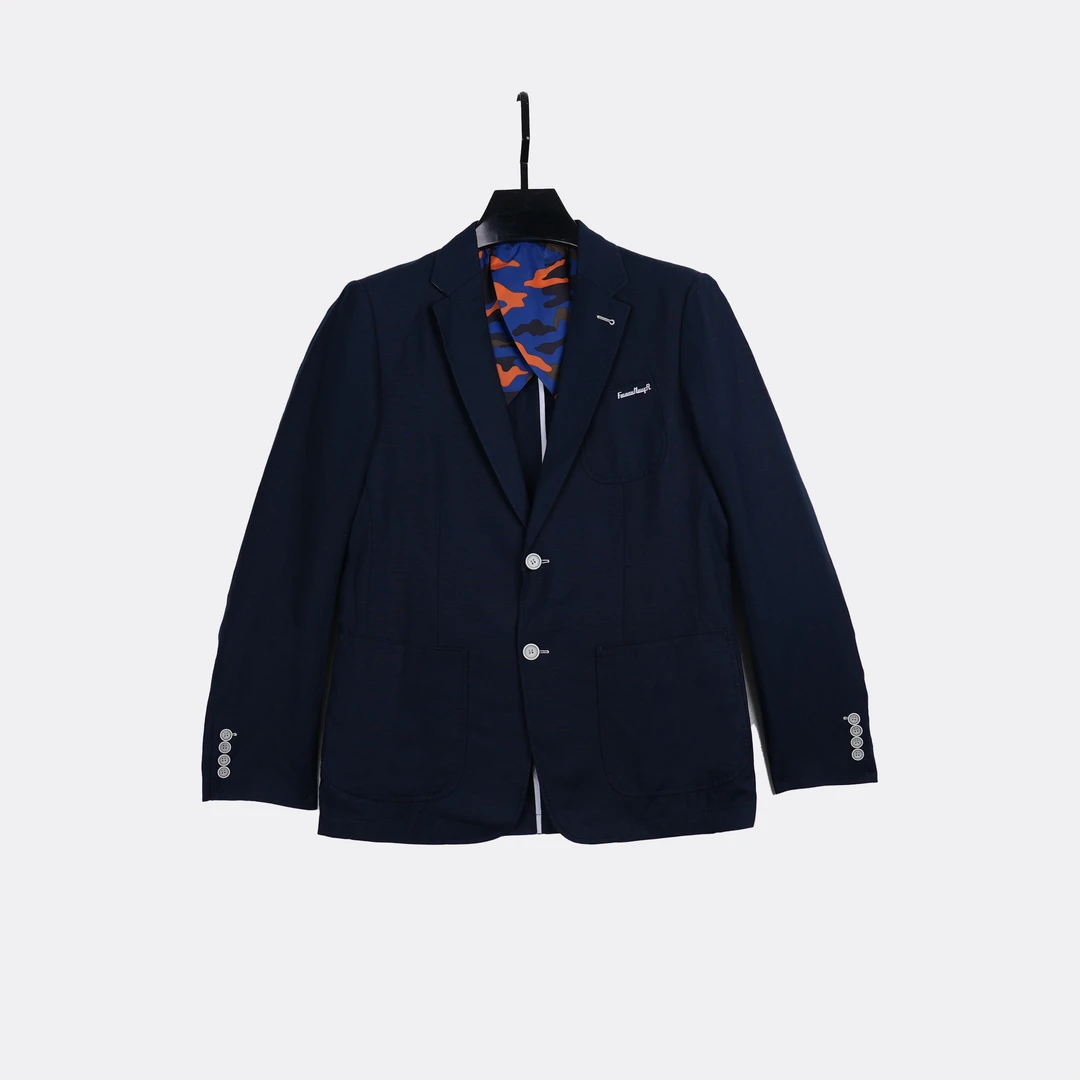 F&M时尚男士欧货新品刺绣印花休闲百搭西装西服
