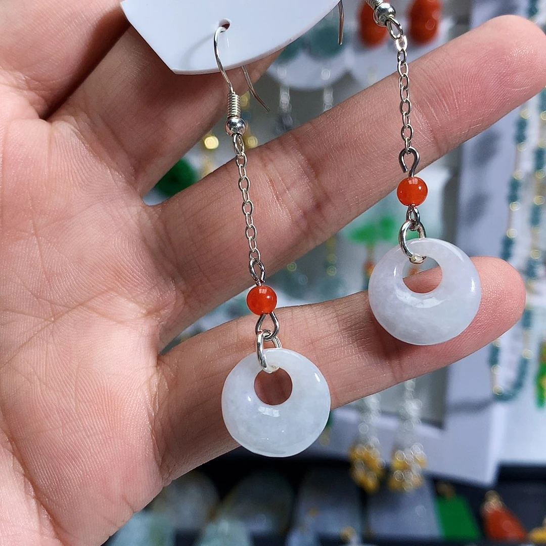 翡翠未镶嵌耳饰erzhui