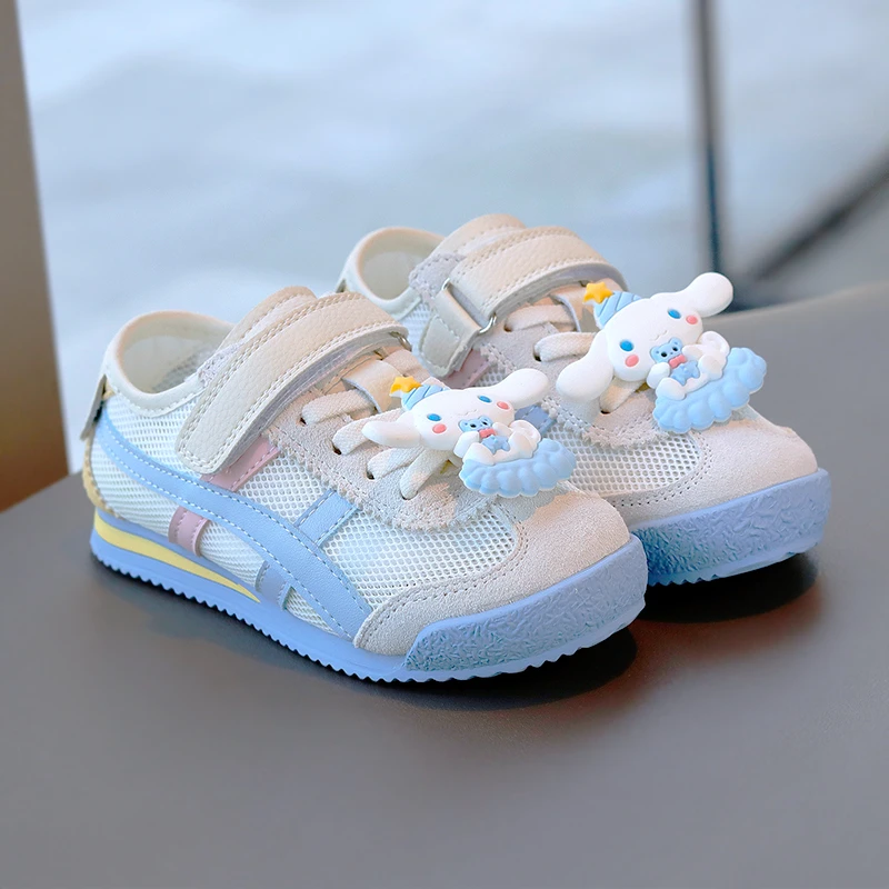 女童公主鞋卡通鞋子小女孩运动鞋透气儿童鞋玉桂狗蓝色网鞋阿甘鞋
