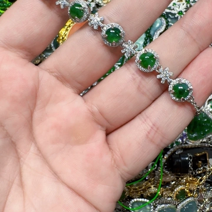 翡翠未镶嵌项链天然A货翡翠放漏