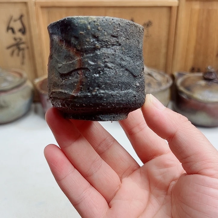备前烧，重落灰主人杯
