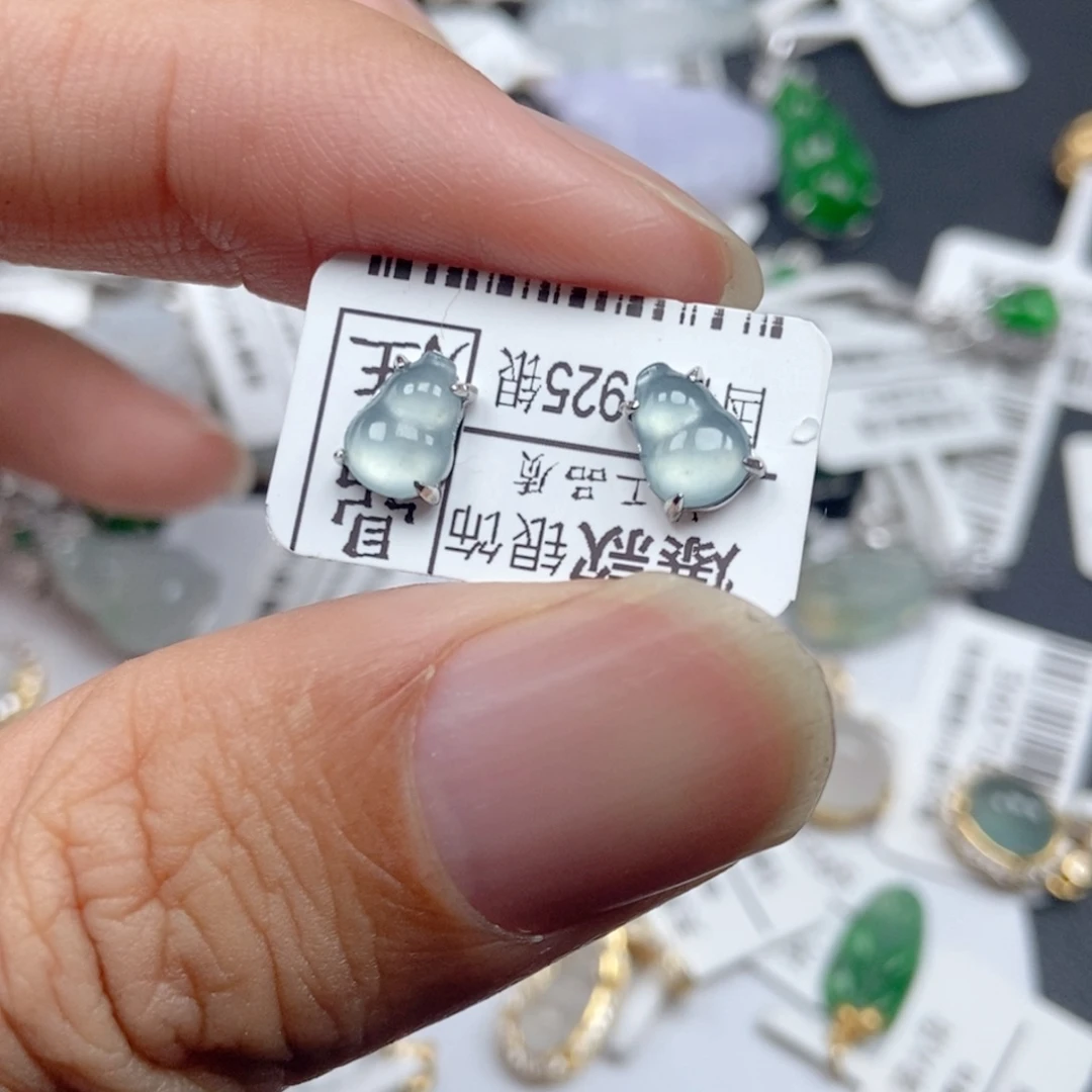 翡翠银S925镶嵌吊坠(不含链)