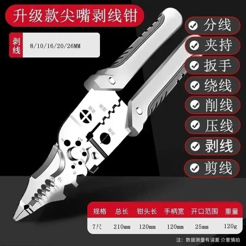 新款2025电工专用剥线钳32合一多功能剥线分线钳绕线维修扳手功能