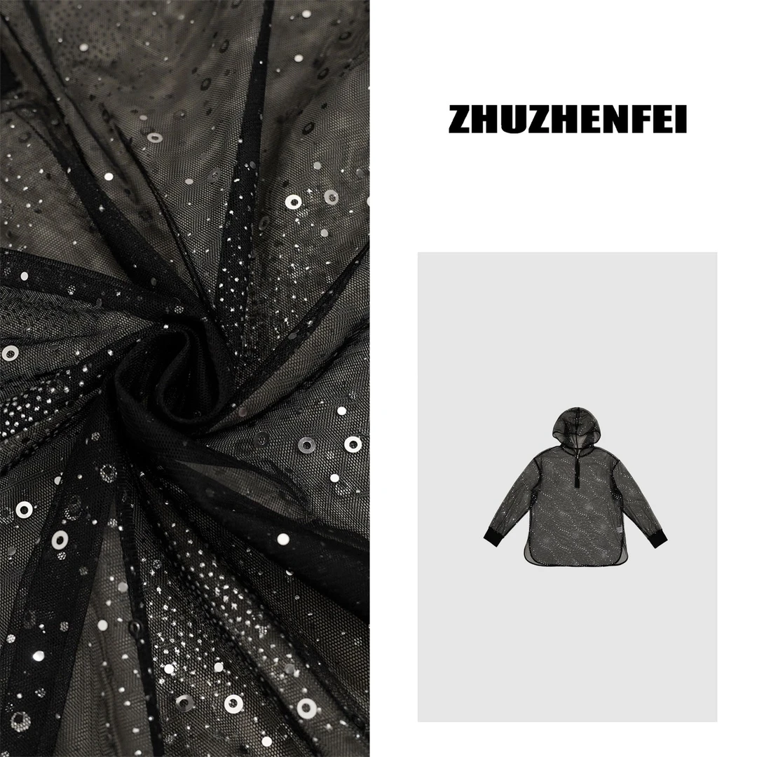 设计师原创满天星套头宽松夏季微透时尚个性防晒服-Z352202