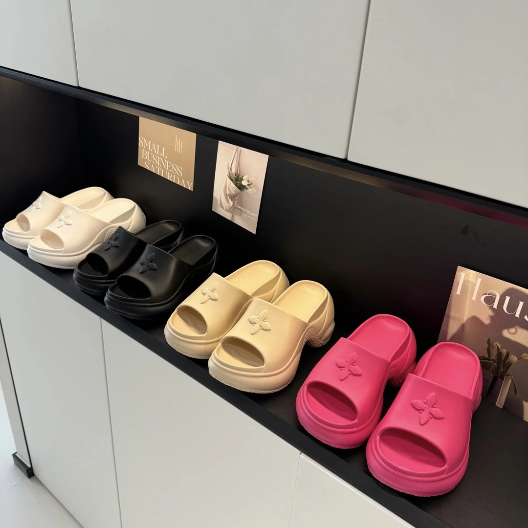 韩国矮子乐增高9.cm厚底拖鞋女外穿2025夏季新款防滑一字拖沙滩鞋
