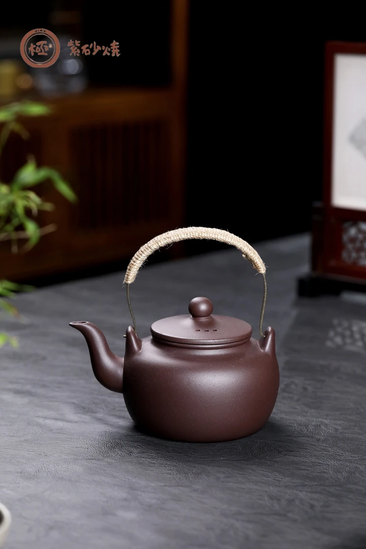 正宗宜兴原矿黄龙山紫砂煮茶壶提梁手工功夫茶具围炉煮茶家用简约