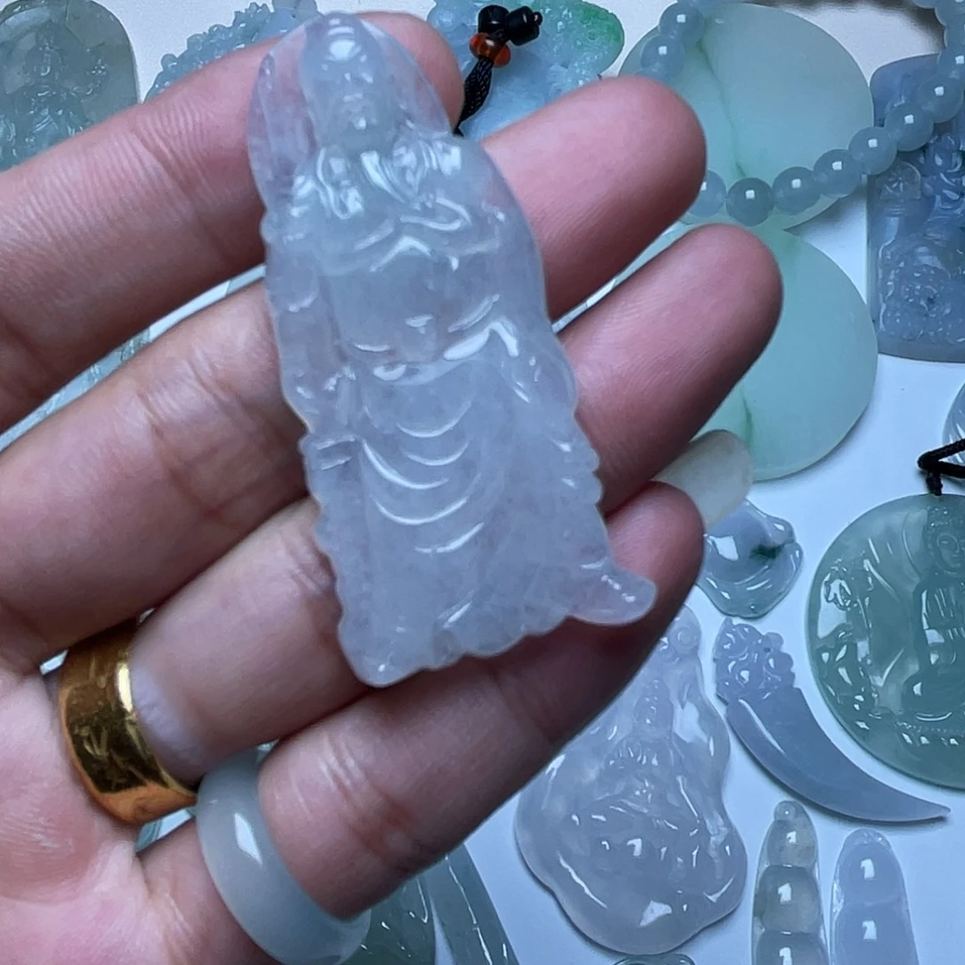 颈饰未镶嵌翡翠天然缅甸翡翠A货二爷