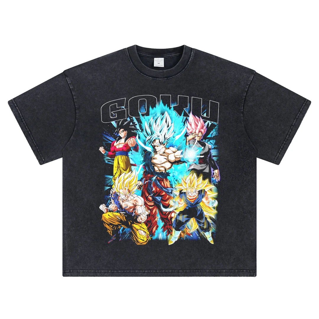 七龙珠短袖男孙悟空 魔人布欧动漫T恤悟饭 布罗利 贝吉塔美式上衣