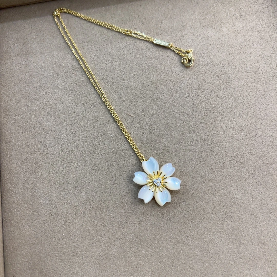 铜合金合成锆石项链 【高】大公子圣诞花项链M1201