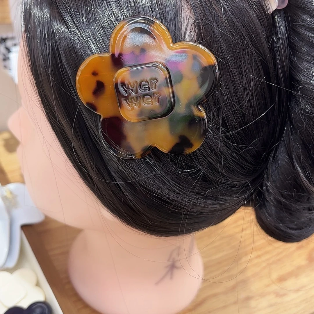 皮质铁合金大号花朵豹纹