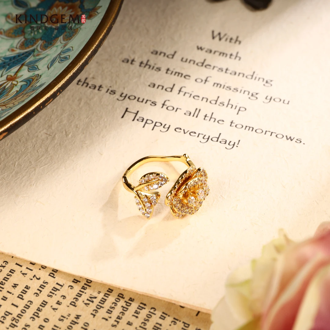 铜合金锆石戒指 【Lisa Nik】美·金色高级感开口戒指BC88XIPC-28642