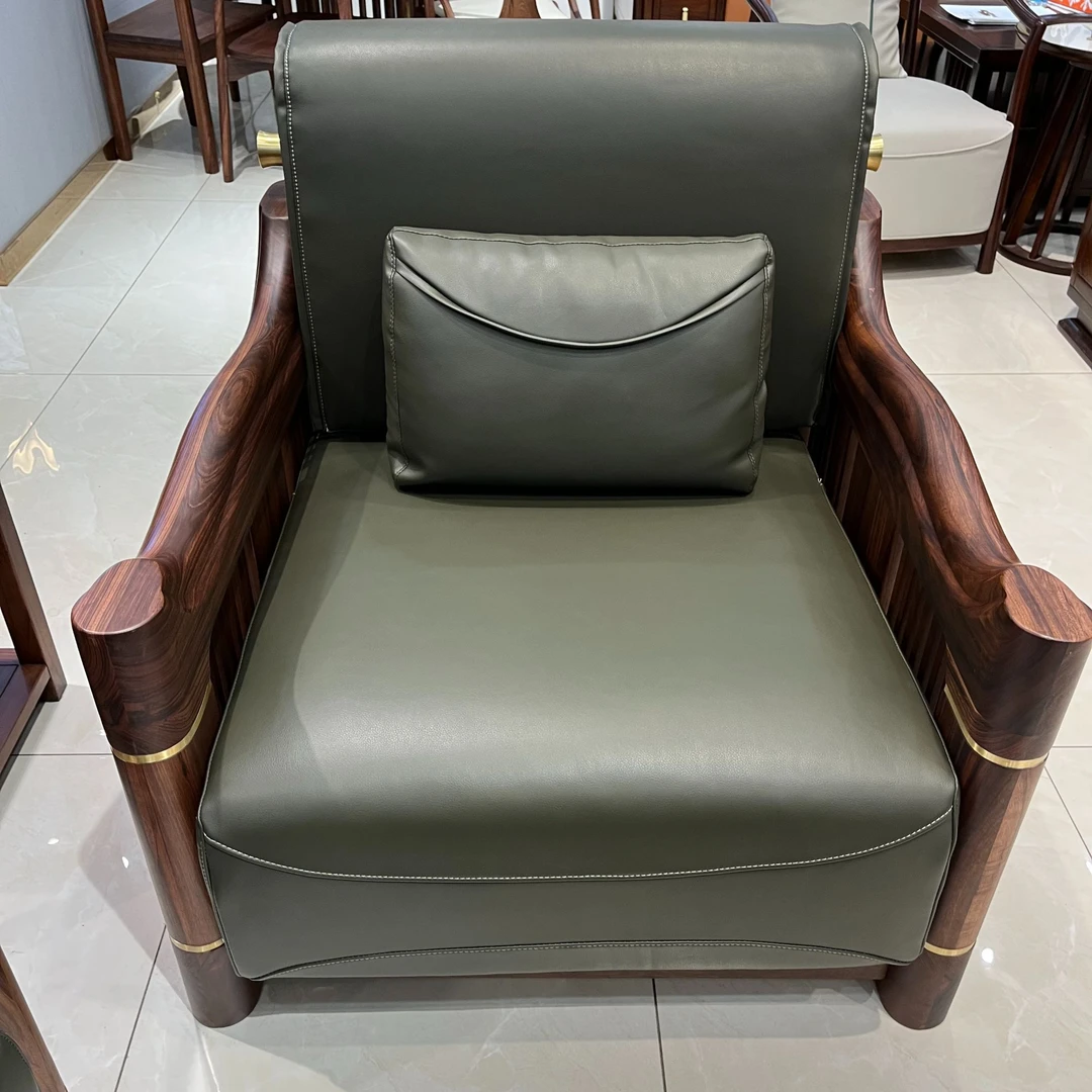 宋氏美学经典新中式乌金木原木别墅客厅经典简约沙发