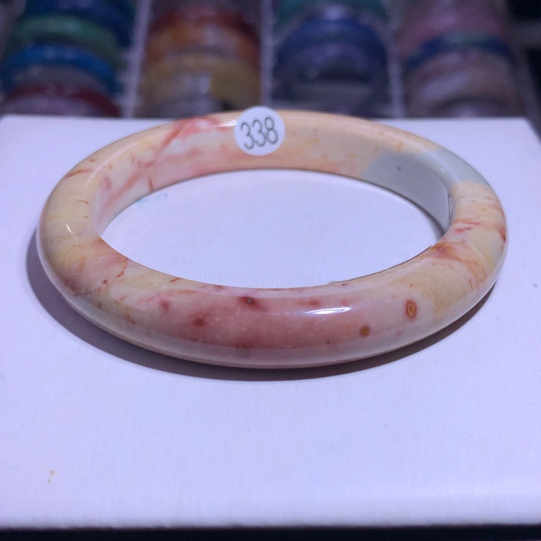 水晶银S925镶嵌手镯海洋碧玉60.1圈338