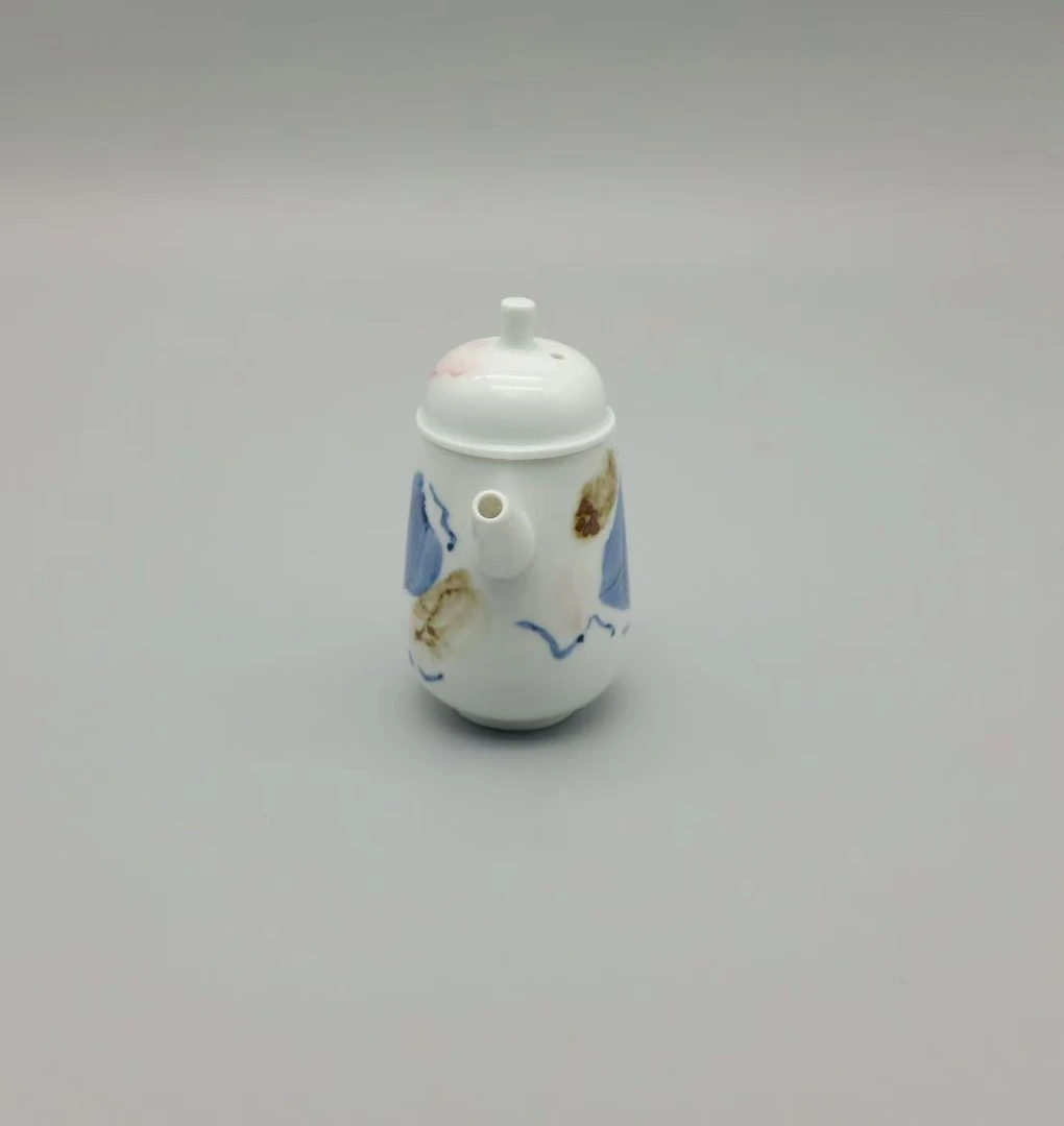 青花釉里红茶壶，泡茶壶茶具