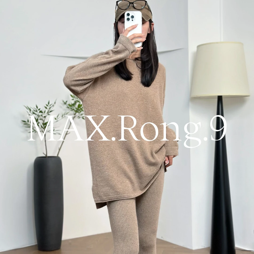 MAX.Rong.9（必入现）衬衫袖山羊绒慵懒风针织衫 长袖打底衫  265C
