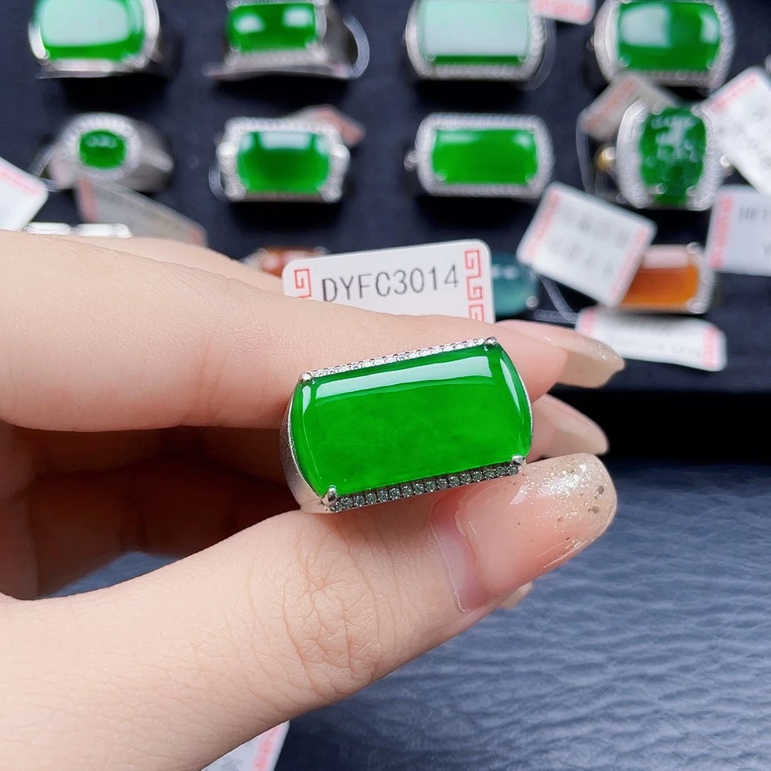 翡翠银S925镶嵌戒指鼠*垫编号3014没有运费险