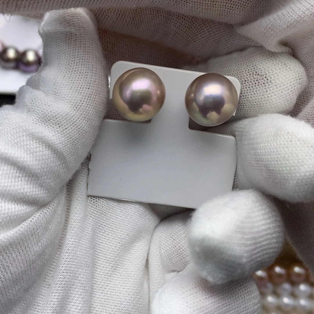 淡水珍珠耳饰银S925镶嵌漫*