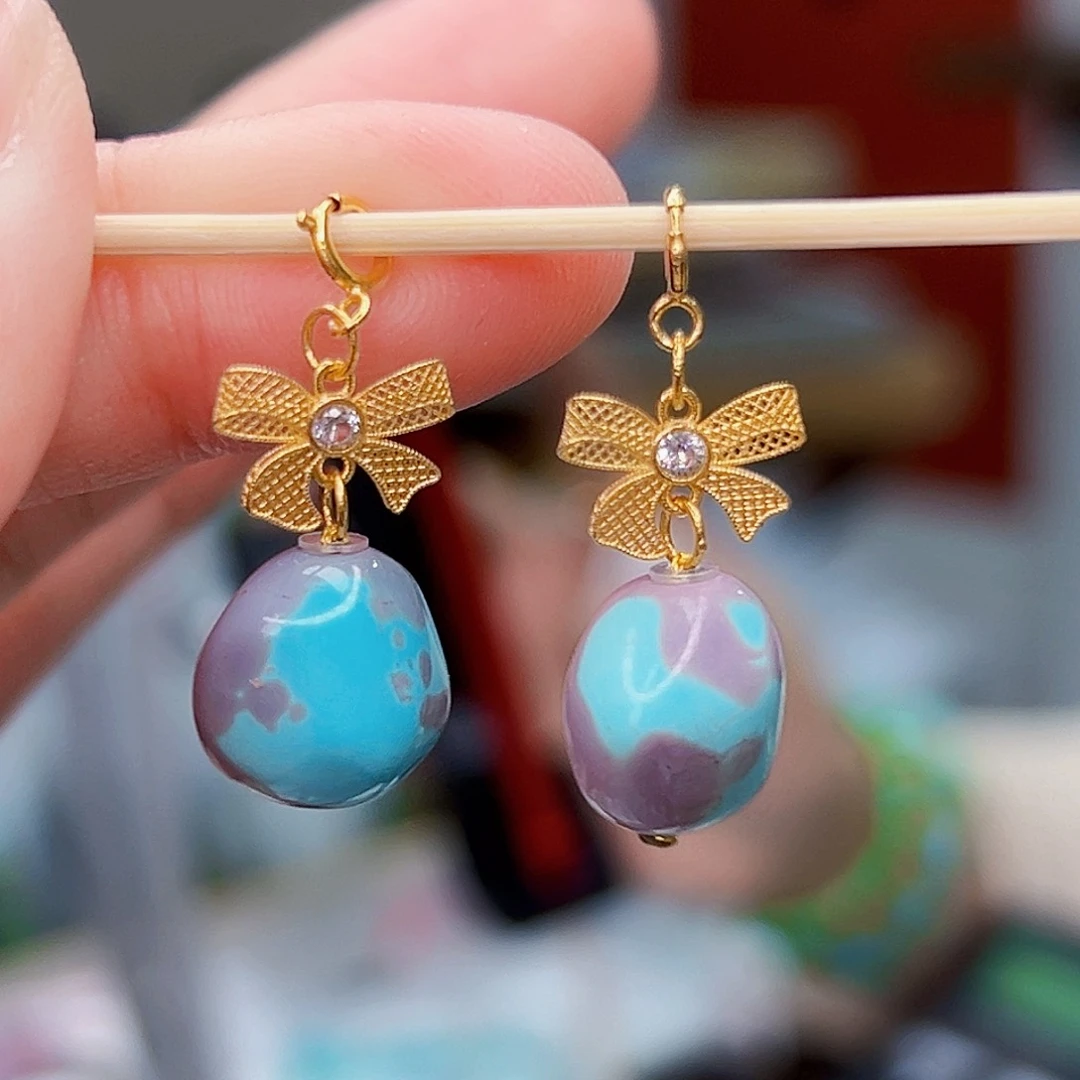 绿松石珠宝奇石18K金镶嵌