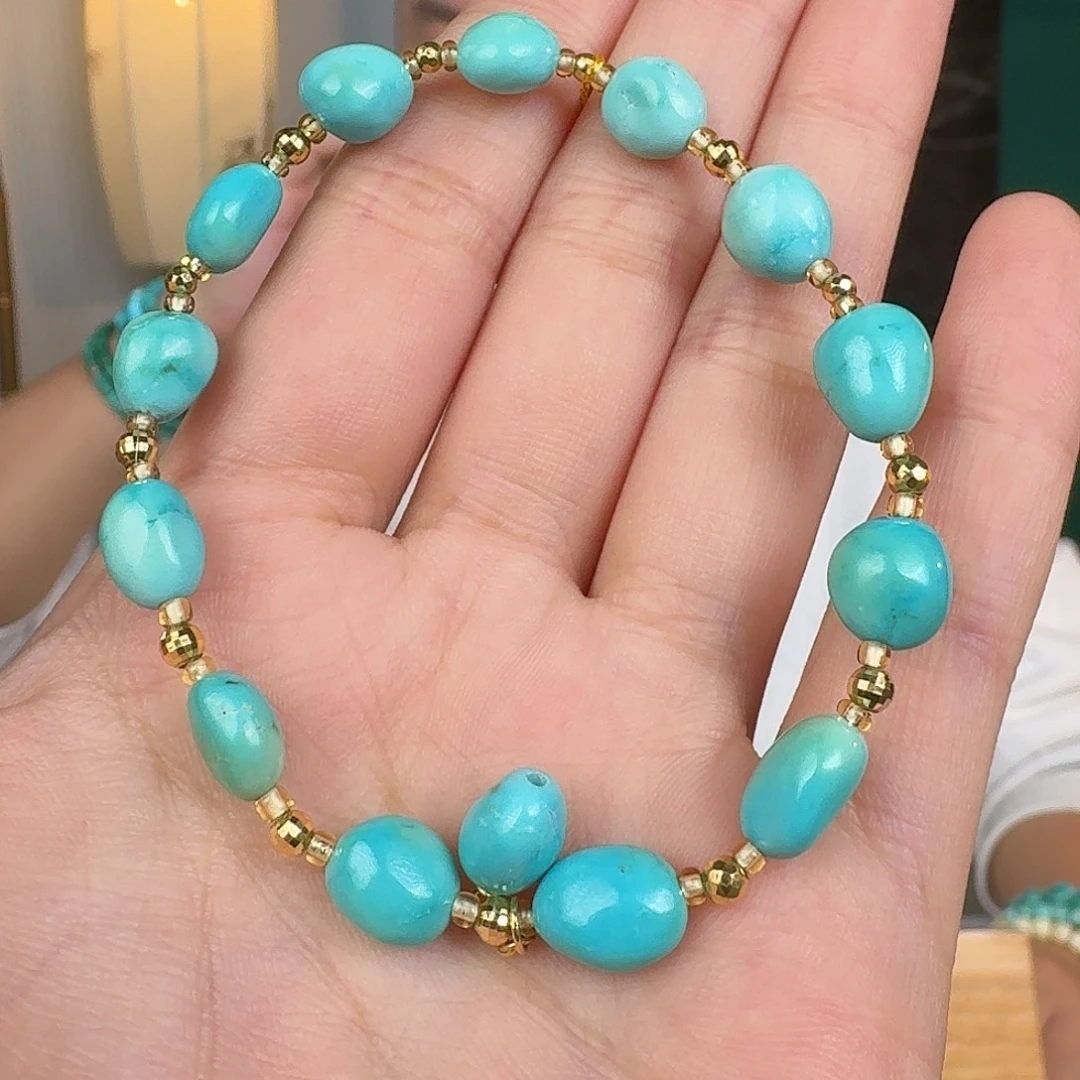 绿松石18K金镶嵌珠宝奇石