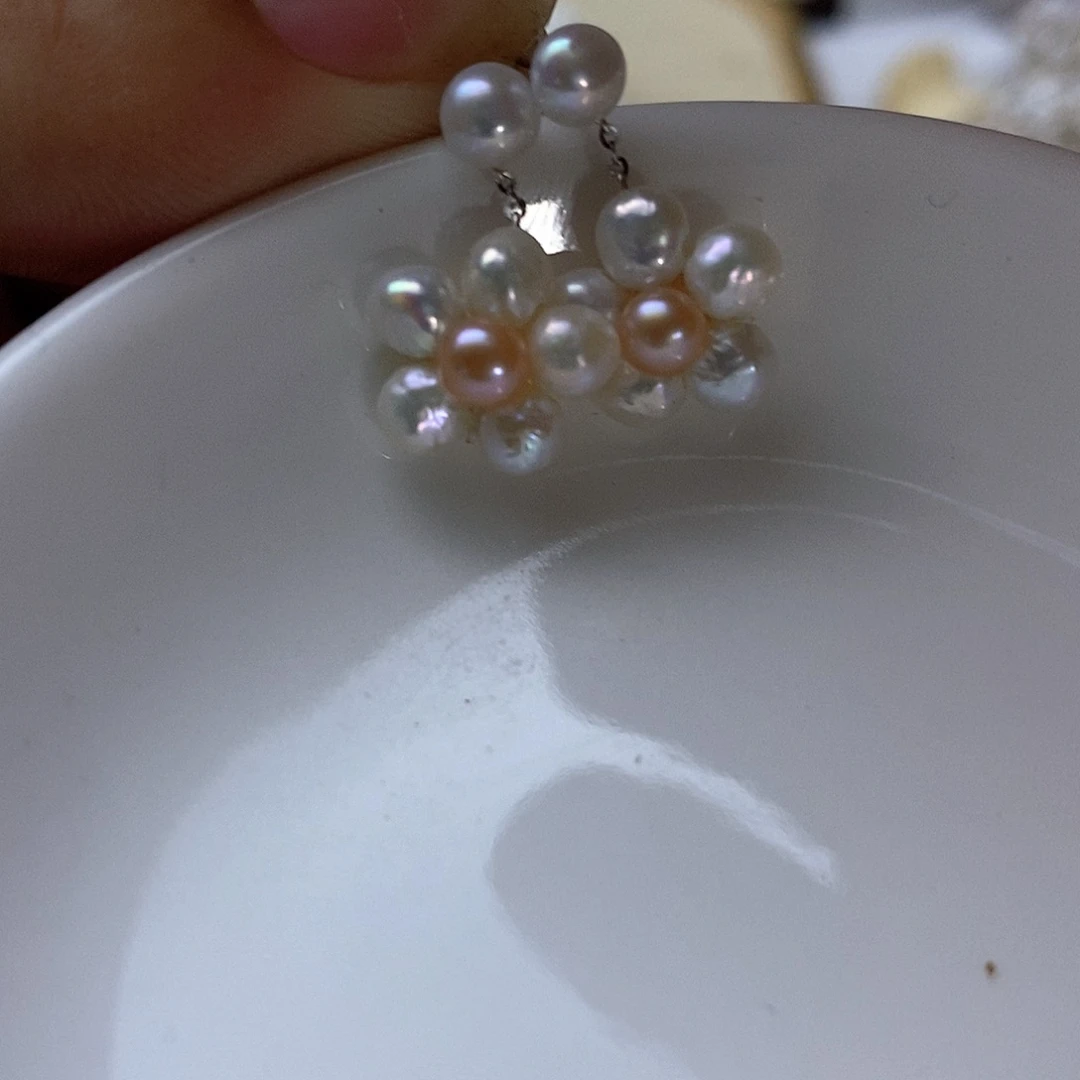s***耔合金淡水珍珠耳钉