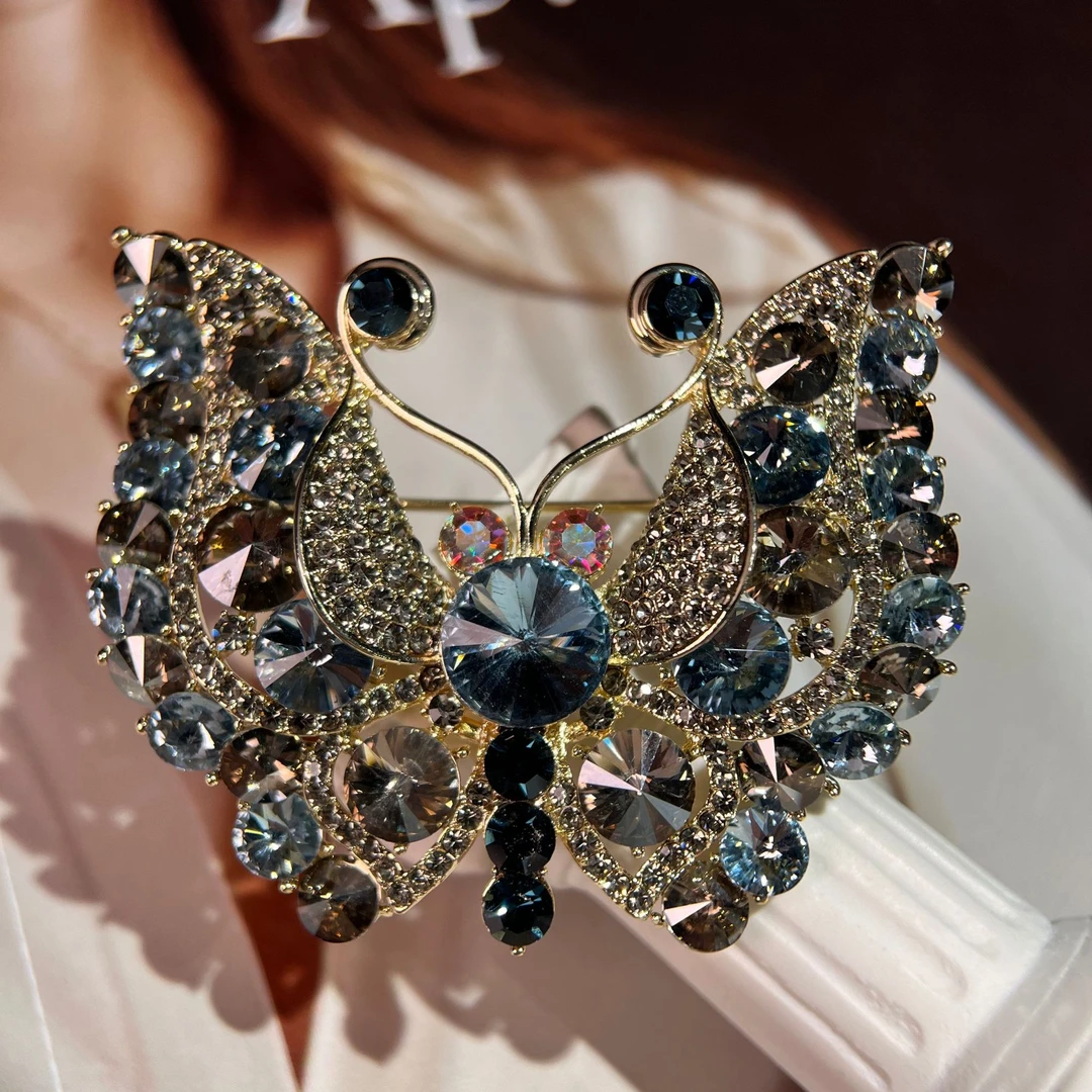 合金仿水晶胸针 禧娘娘小众优雅复古国风西服胸针-轻奢时尚S2804