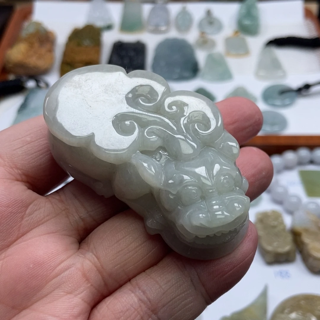 翡翠未镶嵌颈饰貔貅摆件  天然缅甸ａ货翡翠