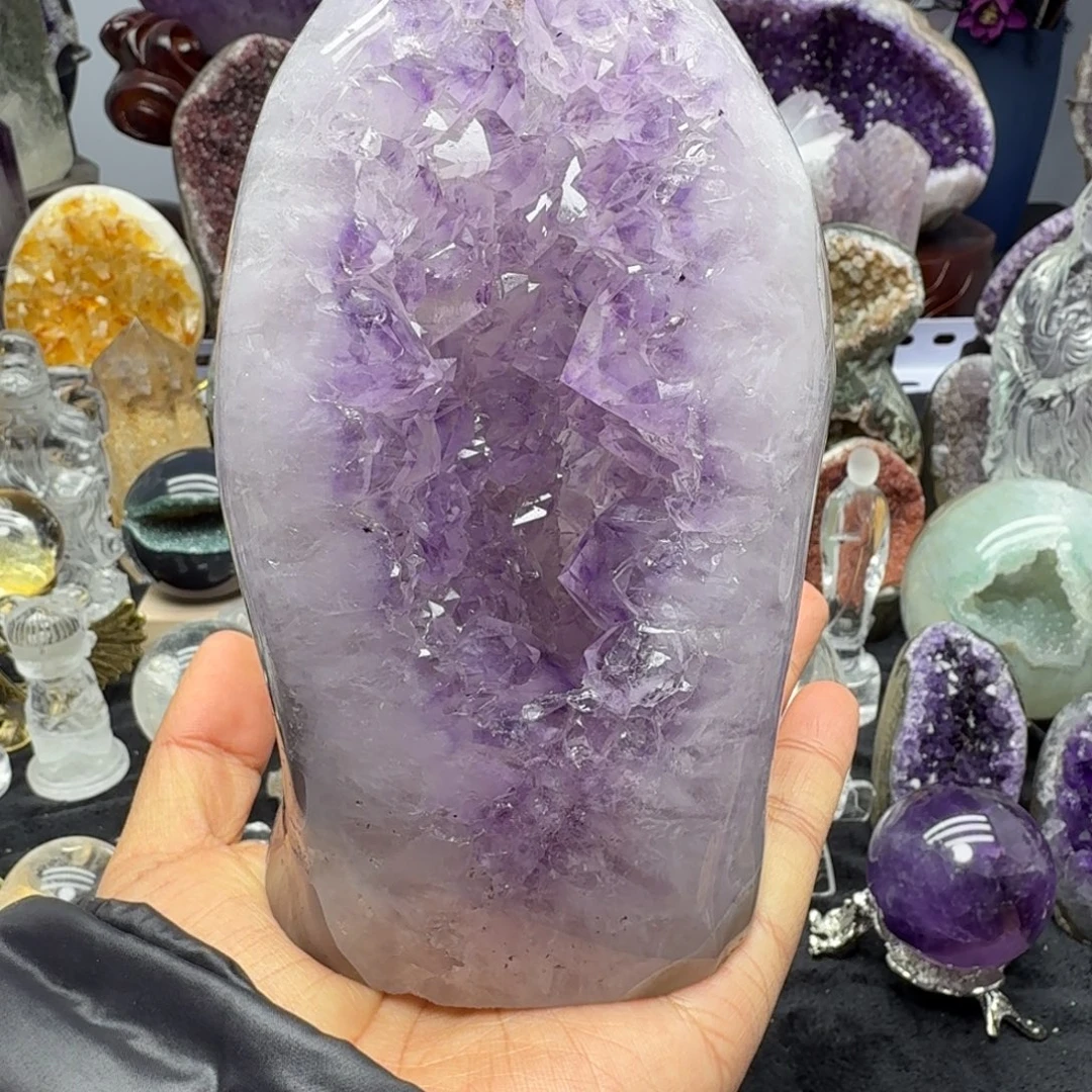 紫晶未镶嵌摆件漏