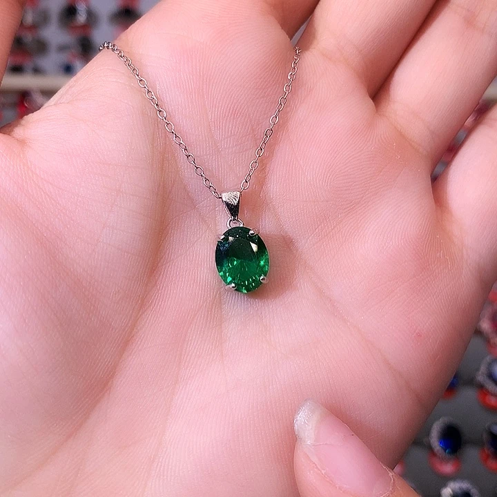 透辉石吊坠银S925镶嵌