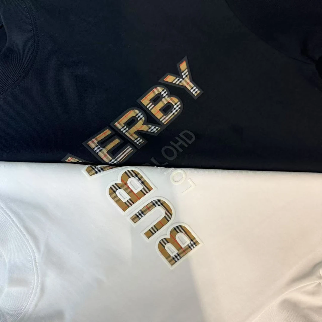 BANSUISDGA【淡淡专属】2025年新款宽松【格仔英文】男女同款短袖T恤