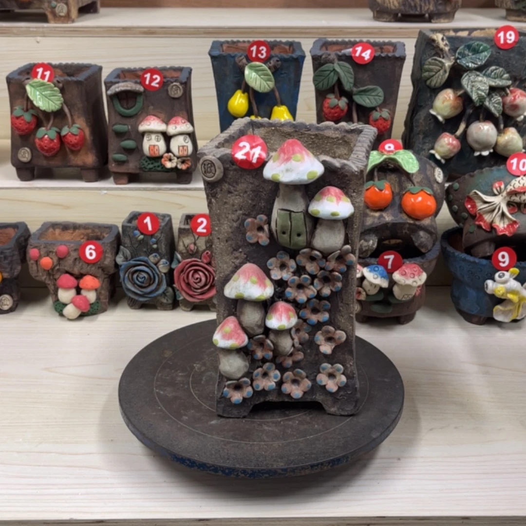 【闪购商品】紫砂花盆21号微瑕内口10×10脚高23.5