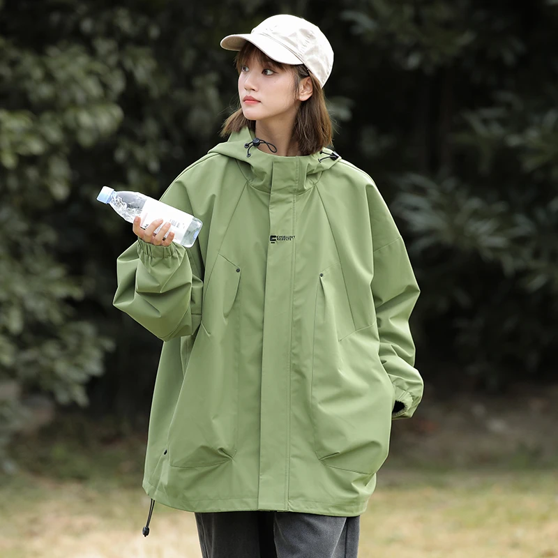 美式复古冲锋衣外套机能风休闲工装设计感上衣