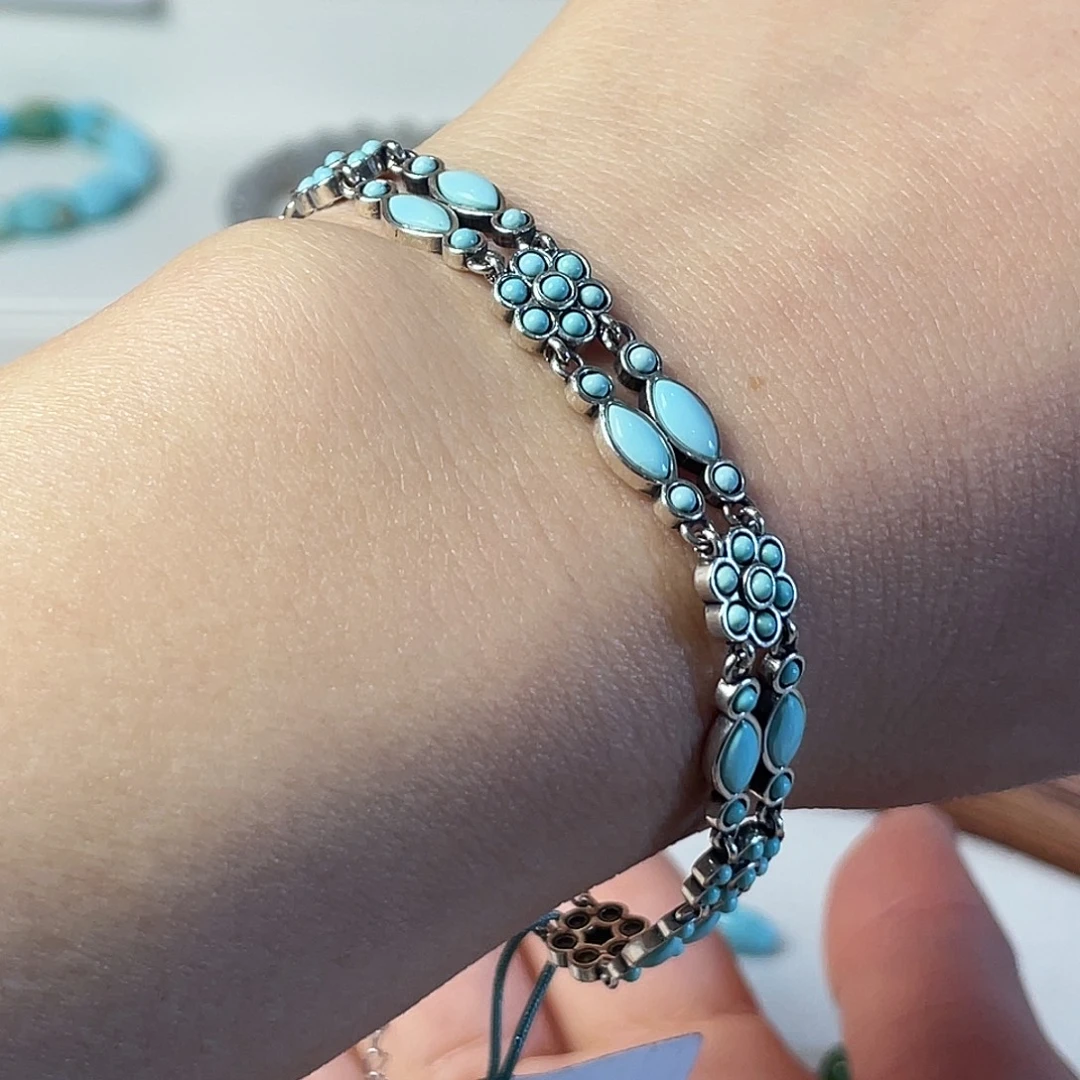 绿松石银S925镶嵌配饰