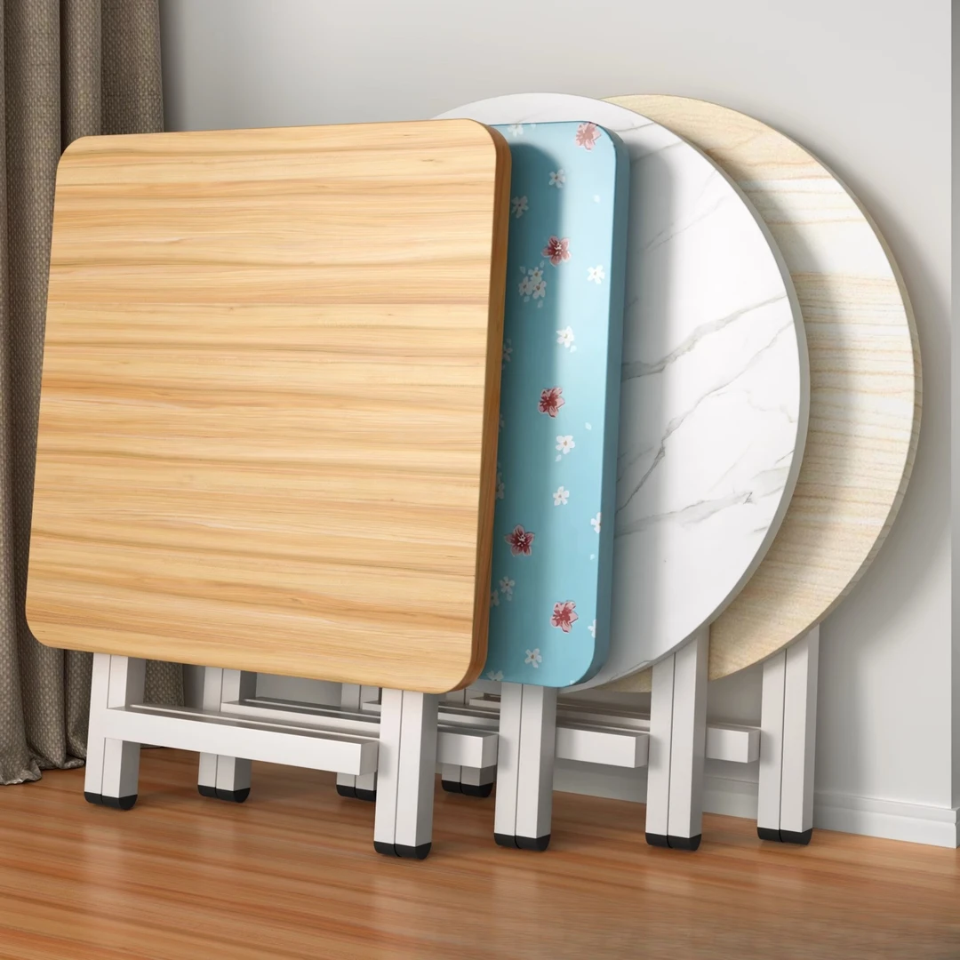 可折叠桌餐桌家用户型简易圆桌出租屋户外便携摆摊吃饭方桌小桌子