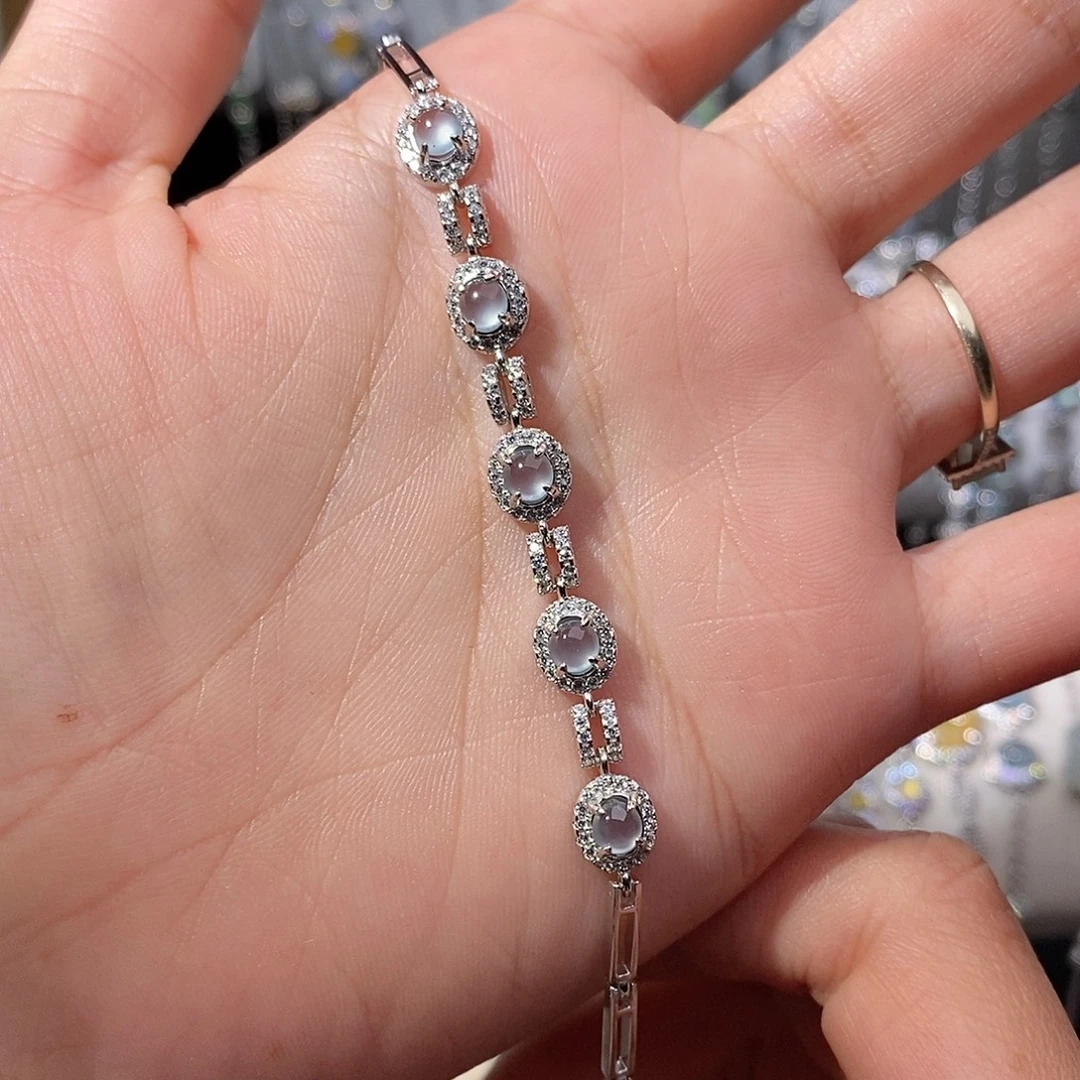 翡翠银S925镶嵌手链