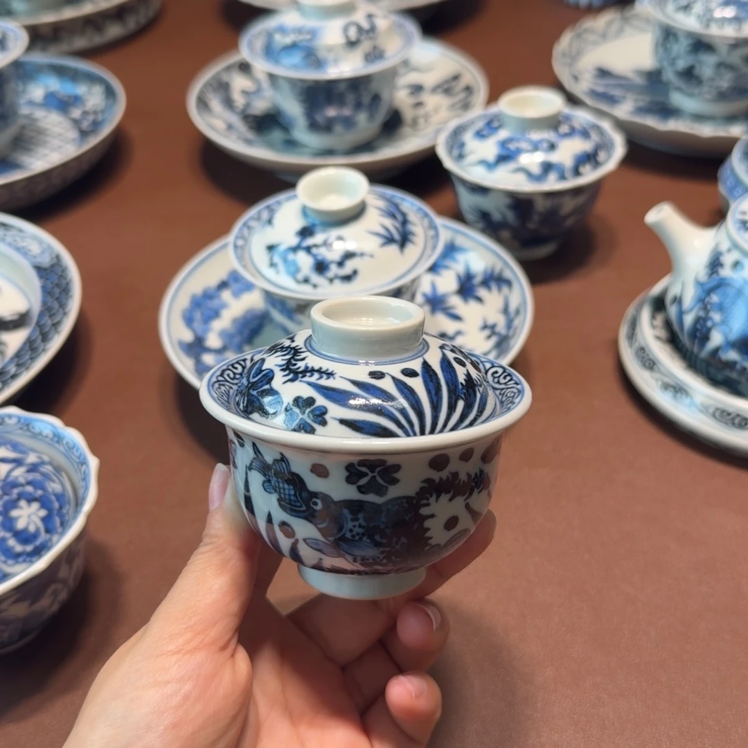 大***街手工手绘茶具微瑕