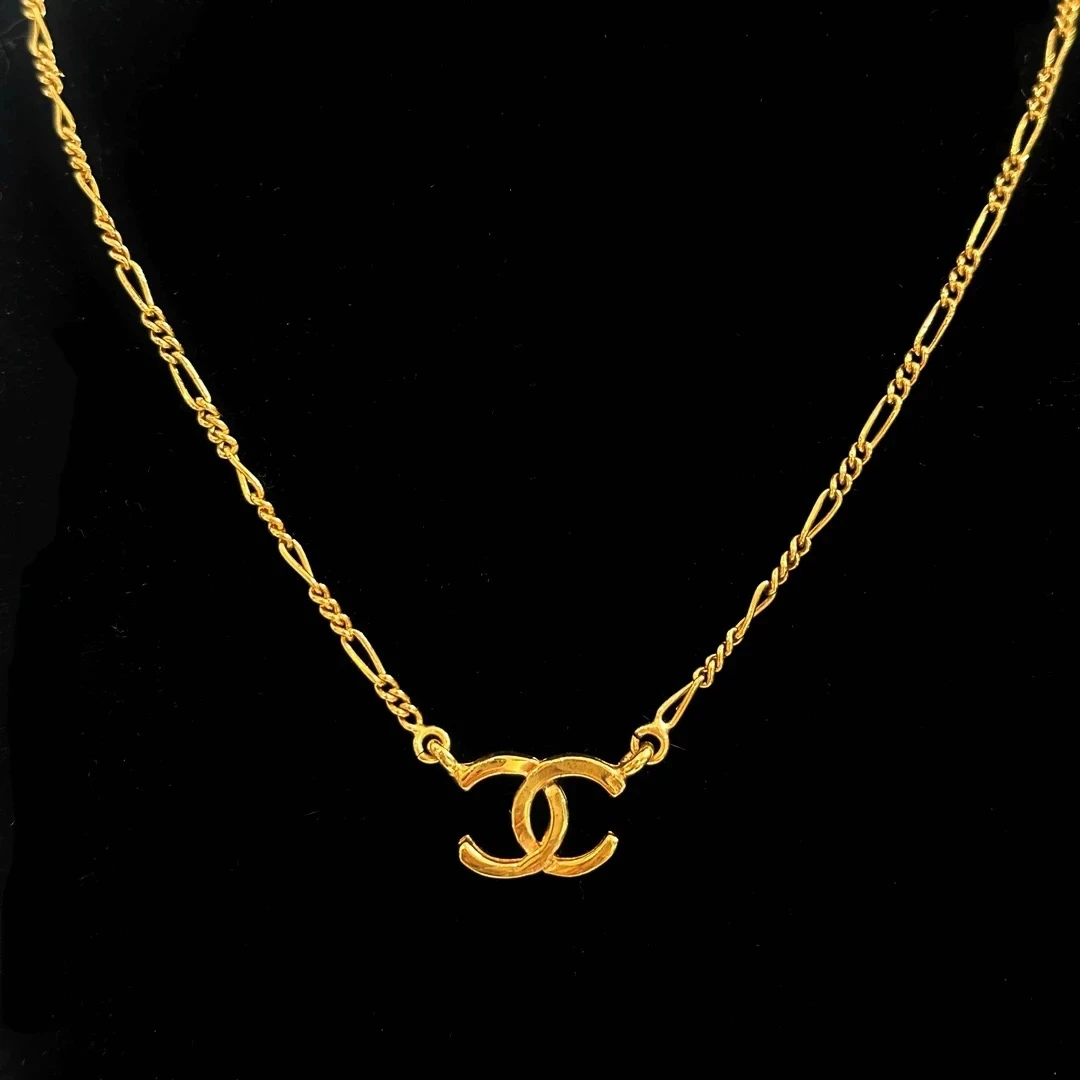 95新 Chanel/香奈儿 Chanel vintage香奈儿中古双c锁骨链