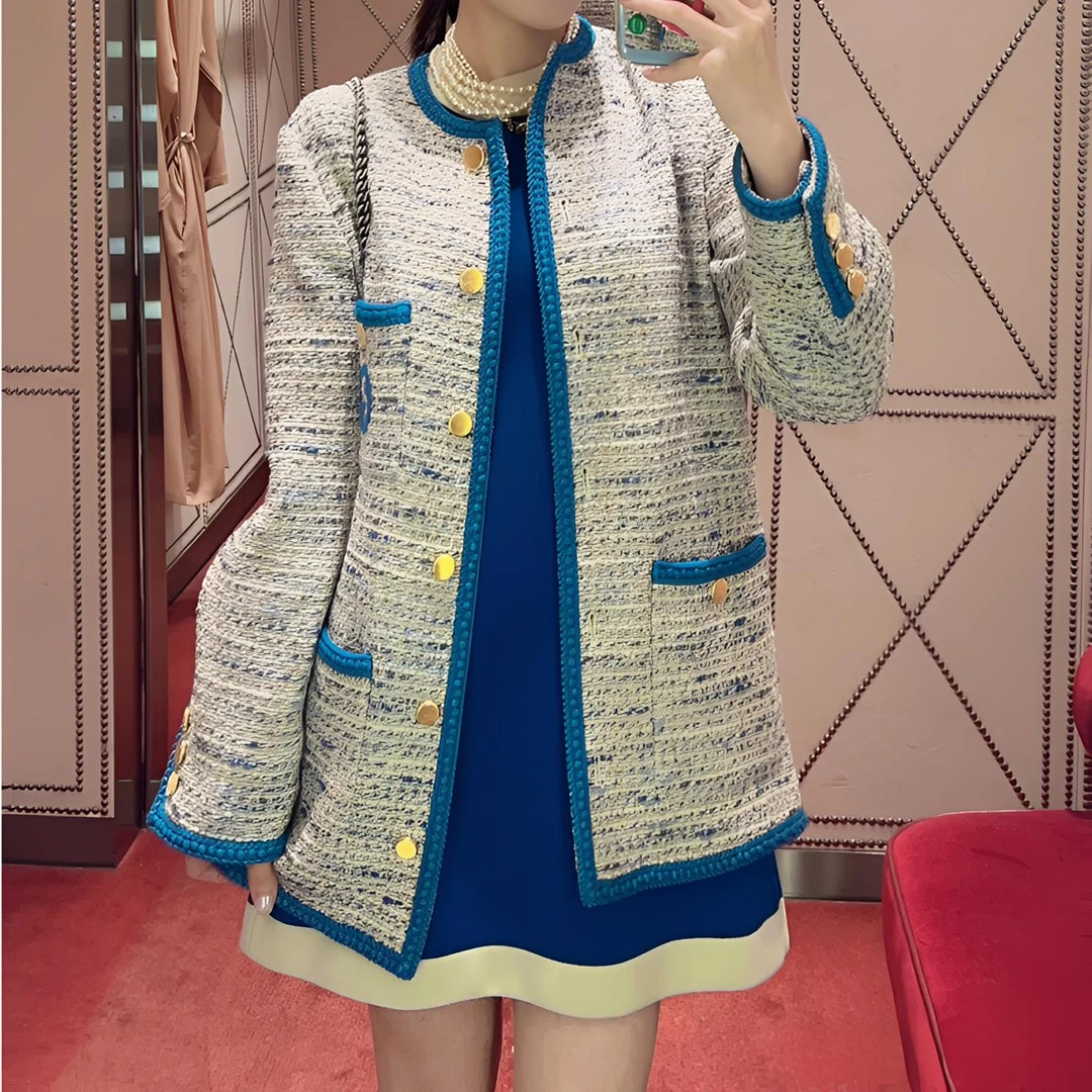 未使用 GUCCI/古驰 WM120/42码/logo刺绣单排扣长袖开衫外套