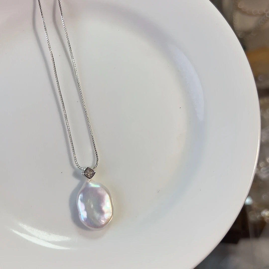 淡水珍珠银S925镶嵌时尚设计款淡水珍珠