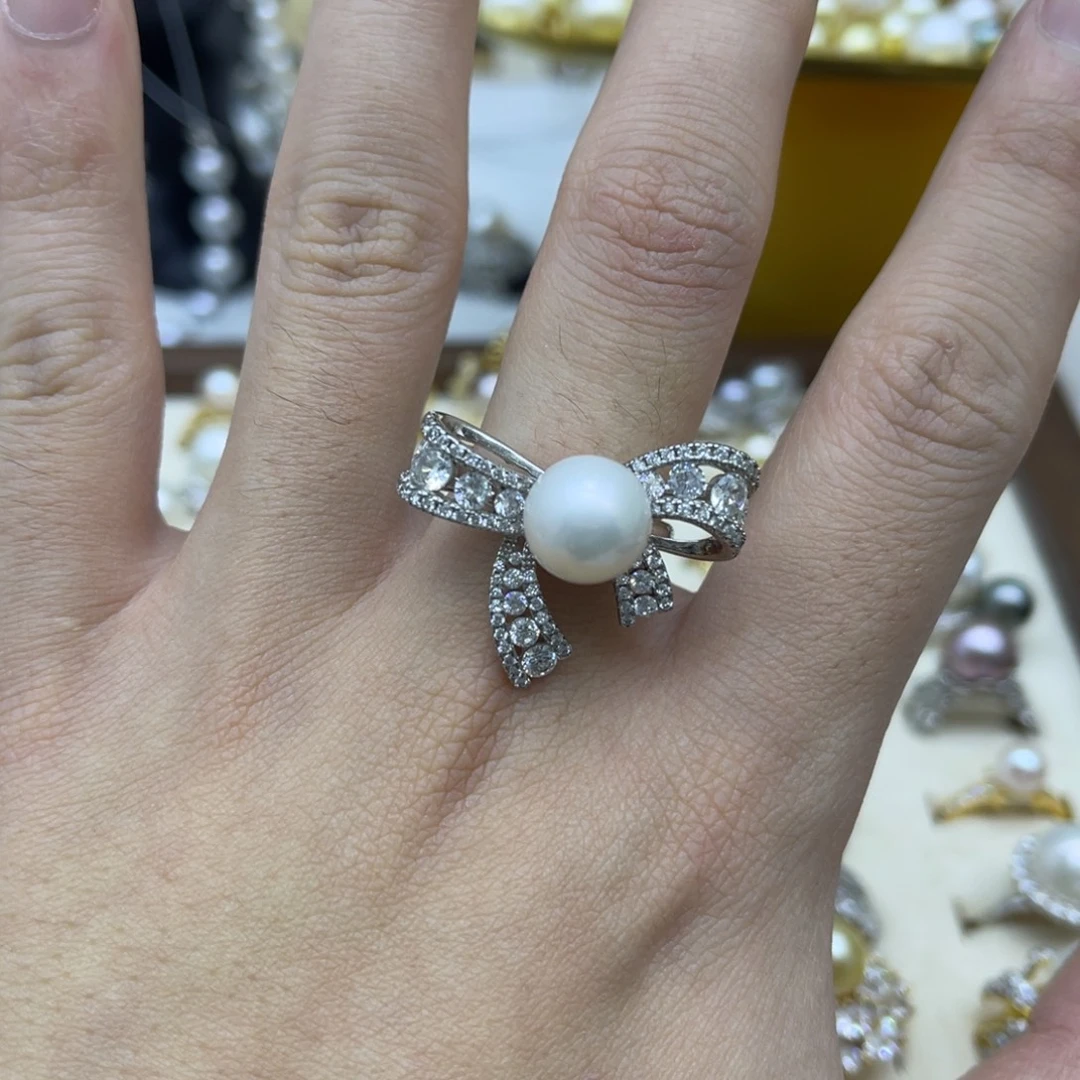 淡水珍珠戒指银S925镶嵌