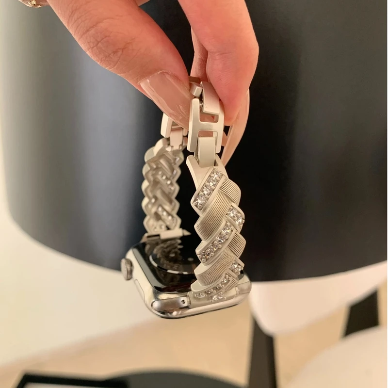 适用于Apple WatchS10苹果手表带麦穗手镯iWatch女款表带高级小众