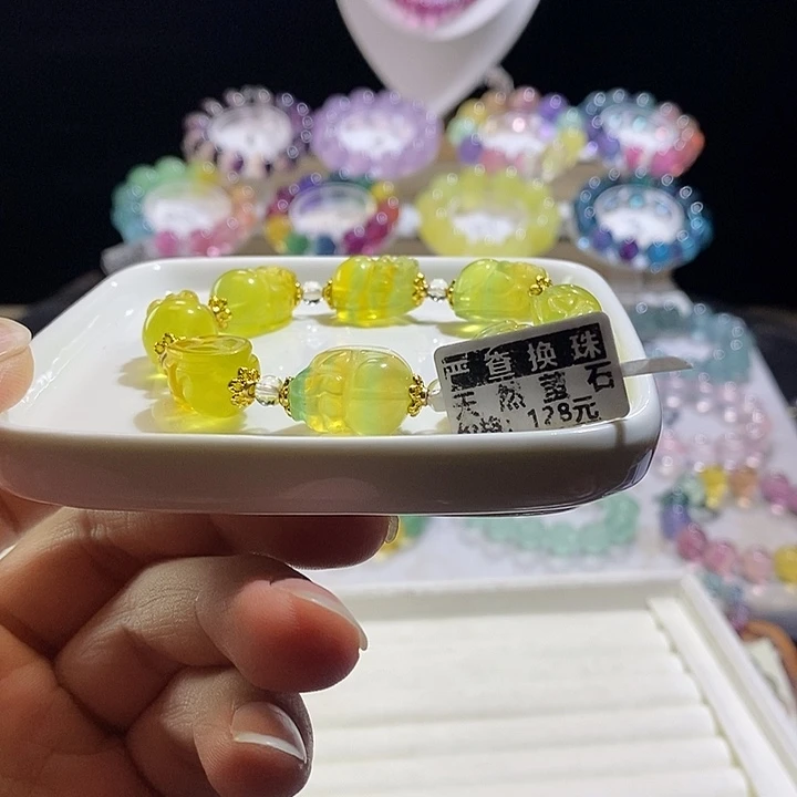 水晶手链未镶嵌荧光貔貅12加