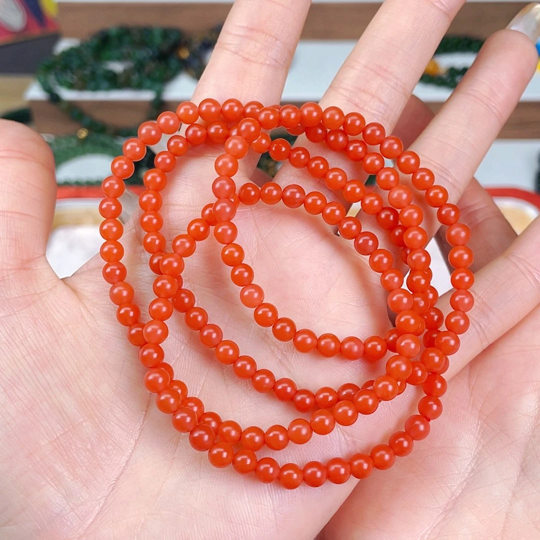 南红玛瑙5mm保山五岔路四圈未镶嵌