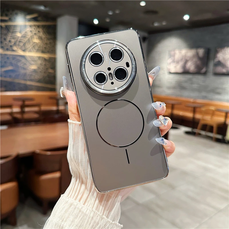 适用华为mate70Pro手机壳镭射镜头全包防摔磁吸60磨砂新款保护套