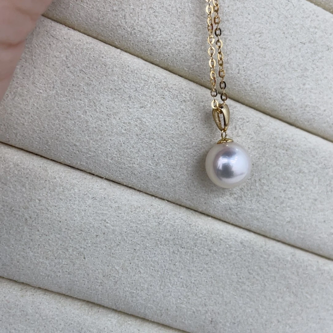 海水珍珠18K金镶嵌吊坠(赠链)
