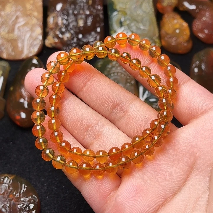 琥珀未镶嵌裸石6*金粽51