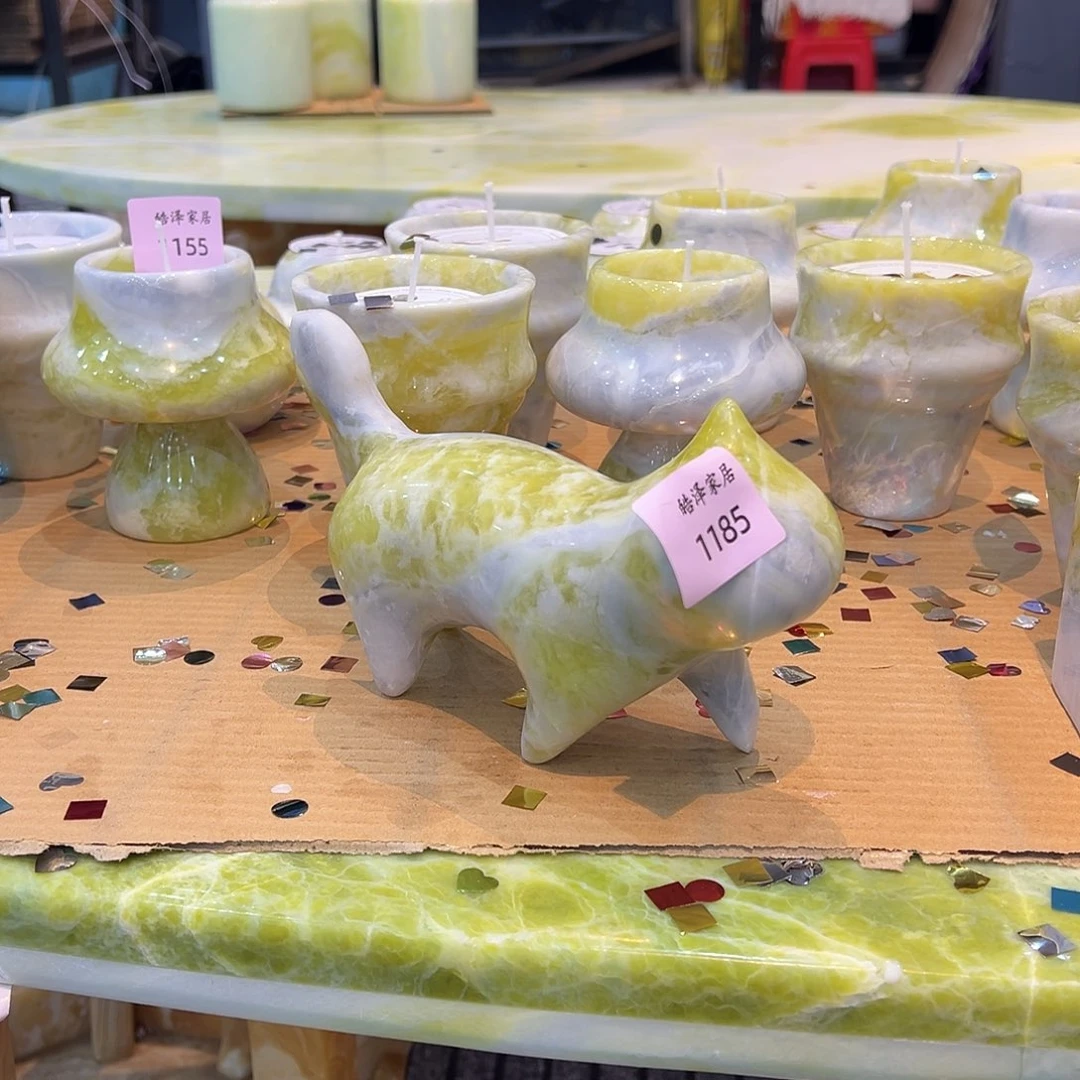 ꧁***꧂石材爱尔兰绿猫咪1185