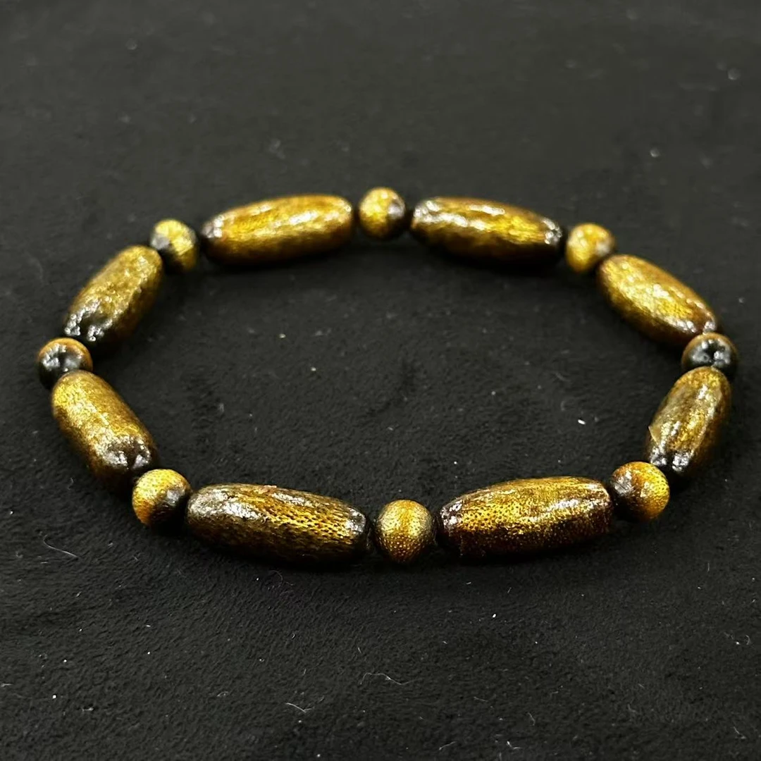 收藏品 金闪闪深海货头串奇石 LG2465