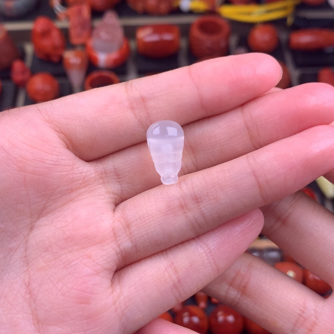 7***南红玛瑙未镶嵌微瑕荔枝冻三通8+