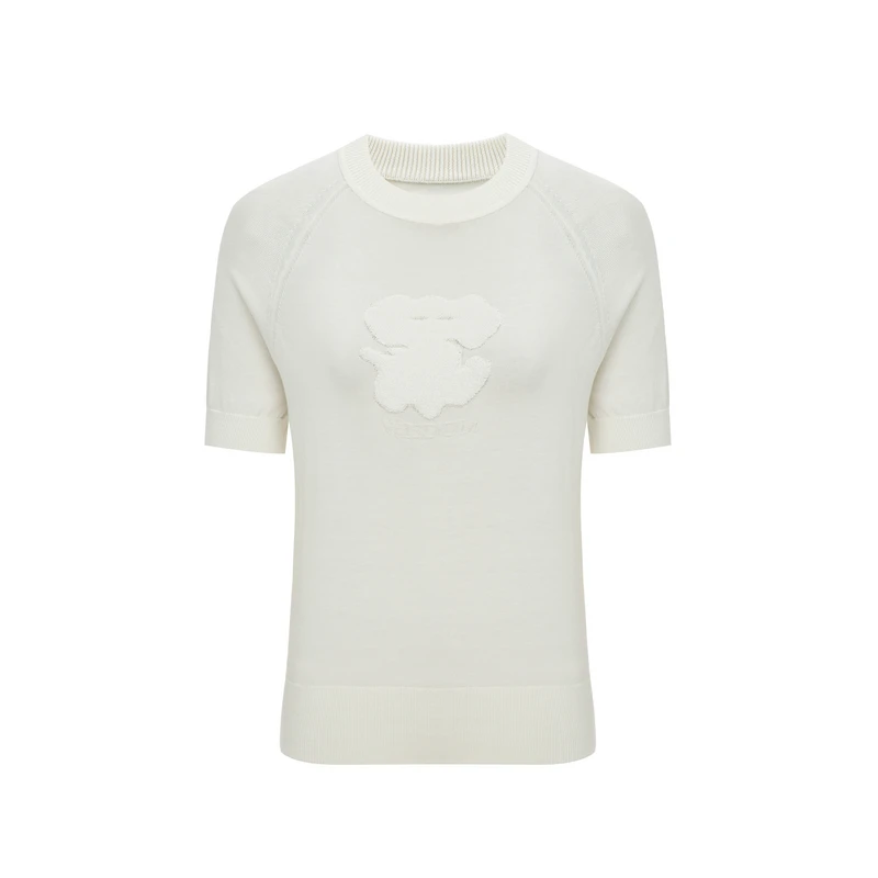 IIIVIVINIKO 2025SS "丝光澳毛"大象印花针织T恤R520102602C