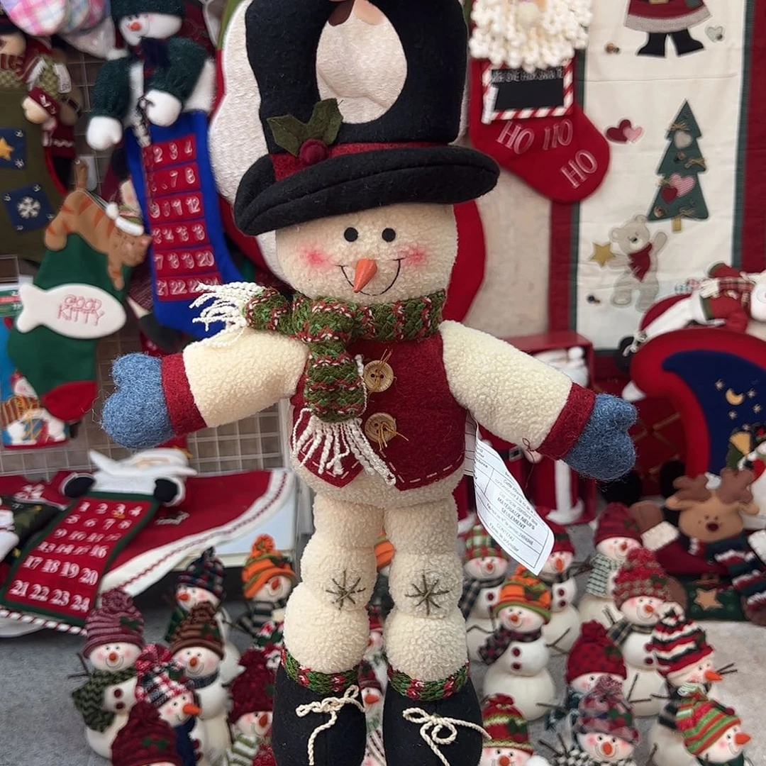 毛绒门挂复古雪人